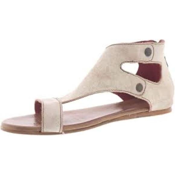 Bed Stu Women's Soto Cut Out Sandal T-Strap Flat Zipper Back Sandal Size 7.5 - Picture 3 of 10
